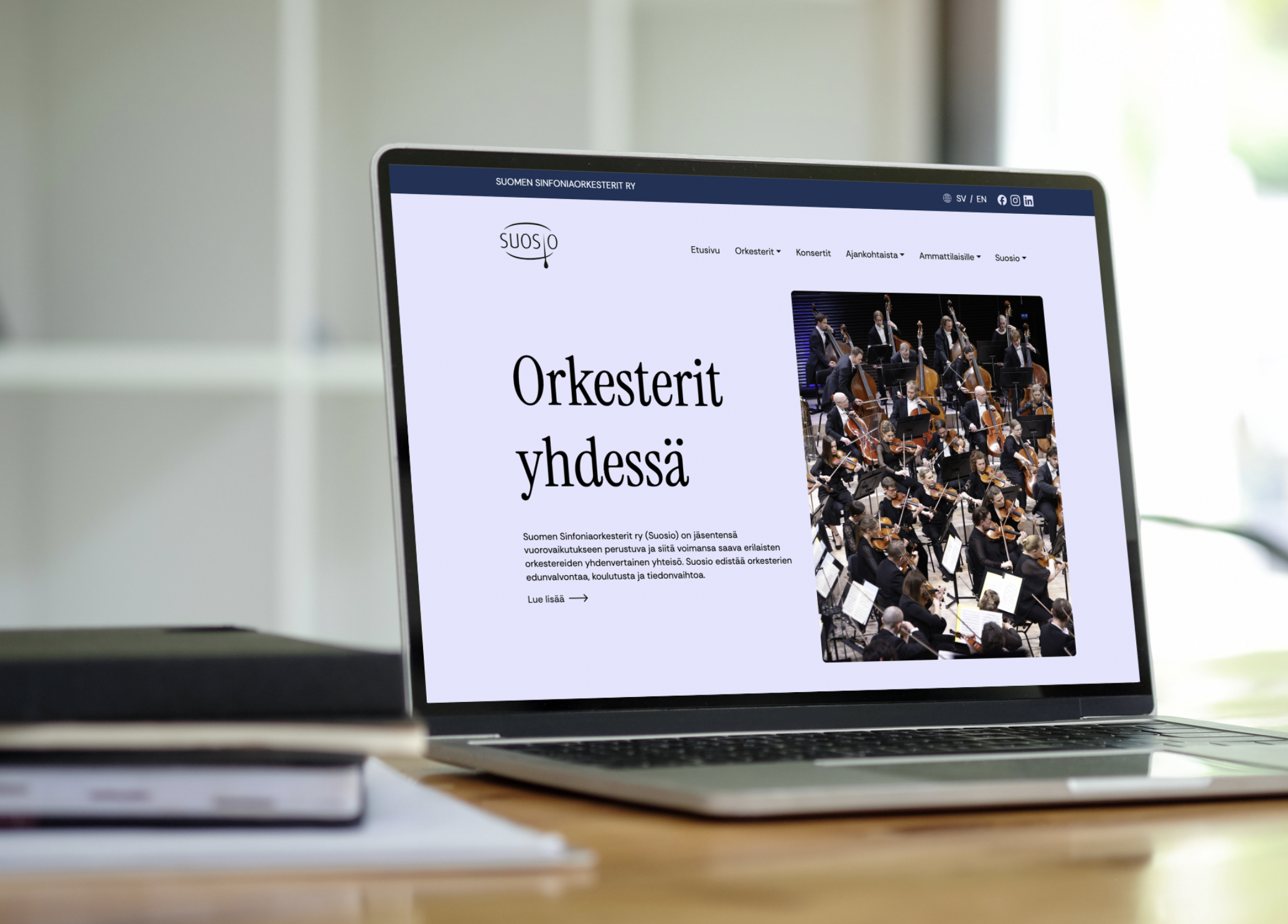 Suomen Sinfoniaorkesterit ry ilmeen kehitys ja verkkosivuston UI/UX-suunnittelu