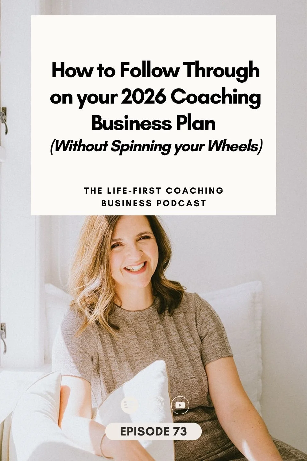Photo of Leoie Novorol business Coach with text overlay How to Follow Through on your 2026 Coaching Business Plan  (Without Spinning your Wheels)
