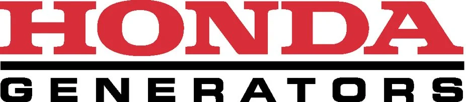 Logo for Honda Generators featuring the brand name 'HONDA' in large red letters and 'GENERATORS' in black beneath it.
