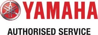 Yamaha Authorized Service sign with Yamaha logo and text