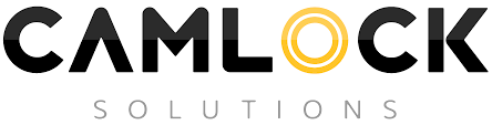 Camlock Solutions logo with black and yellow text