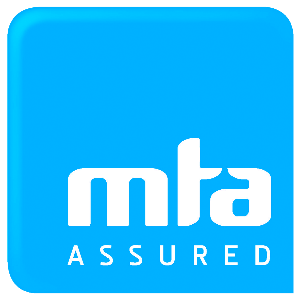 MTA logo with the words "MTA ASSURED" in white on a blue square background