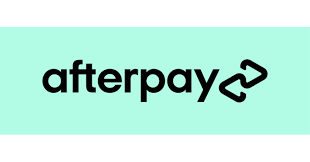 Afterpay logo on a mint green background