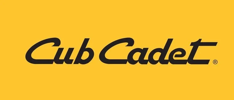 The image features the logo of Cub Cadet, a brand known for manufacturing lawn equipment, on a yellow background with black text.