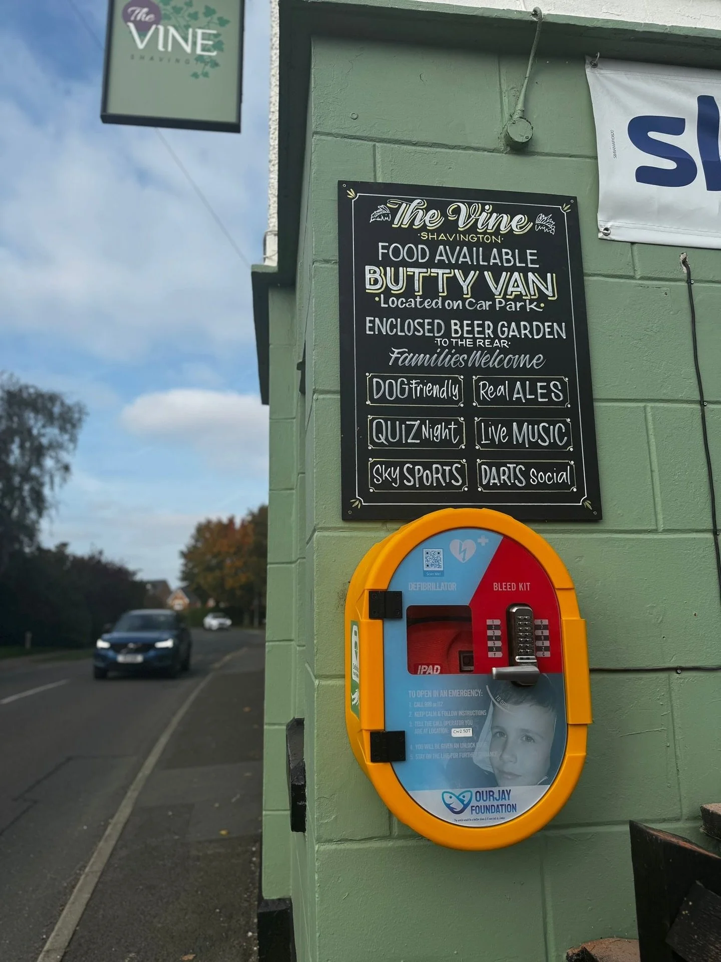 OurJays accessible defibrillator number 295 is now emergency ready at The Vine Shavington, Crewe. We love to share these amazing stories about communities coming together, to ensure that life saving defibrillators are available and accessible 24/7. 
