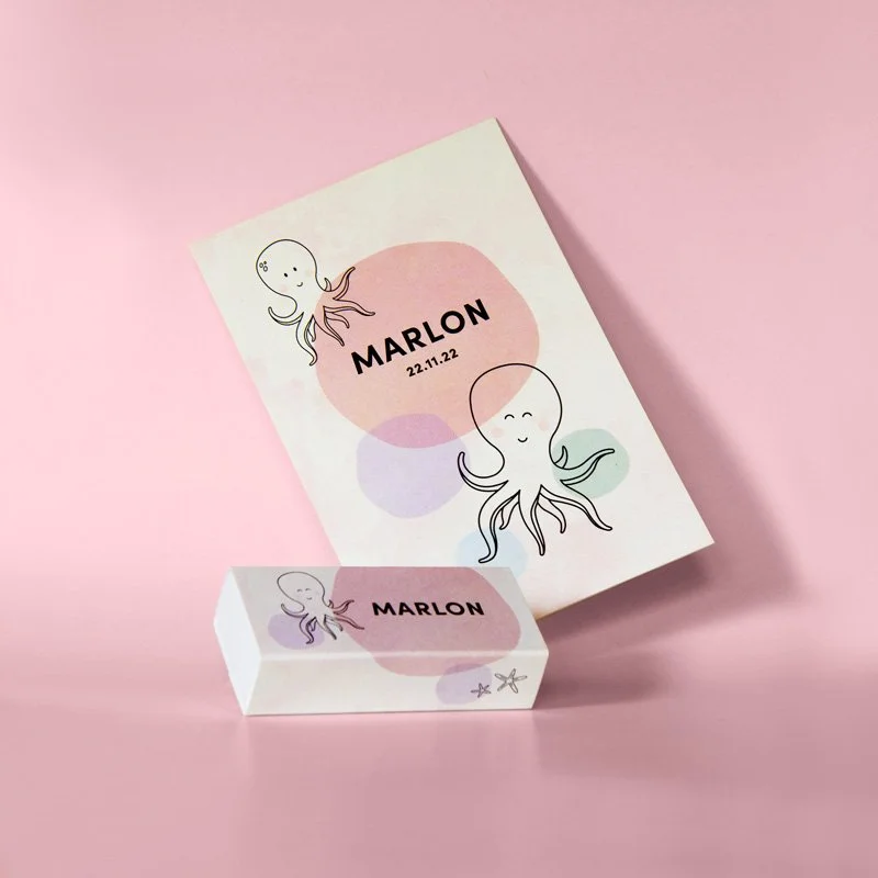 Ontwerp geboortekaartje en doopsuiker