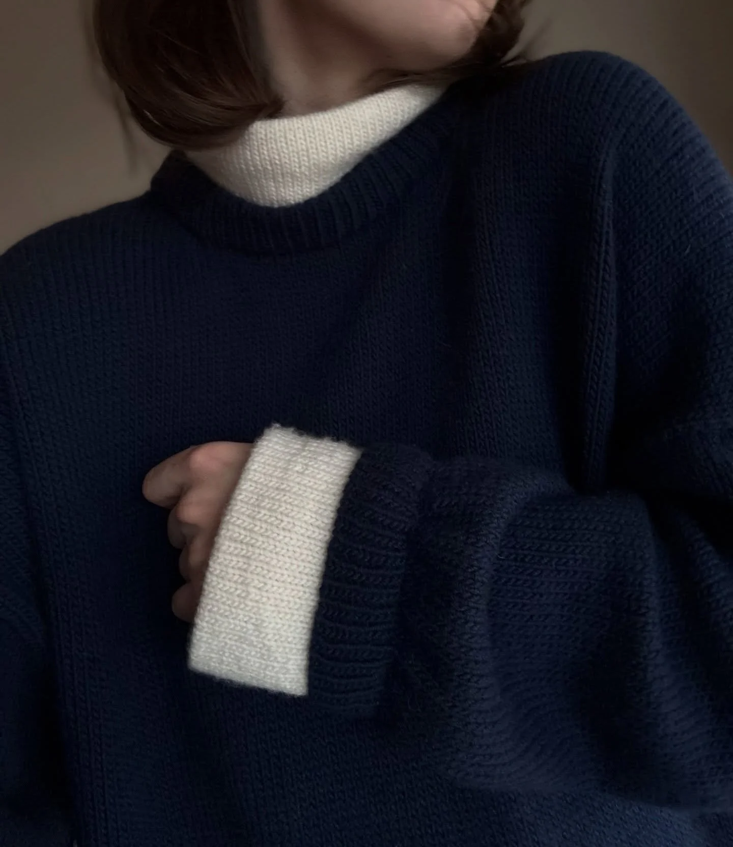 leap sweater 🤍💙🐑🦋🦙🐟🛋️ 

this was my first idea when it came to my yarn brand. i wanted a plain sweater with a &laquo;white tee underneath&raquo; feature, a basic that was elevated and so soft you wouldnt want to take it off. it&rsquo;s quite r