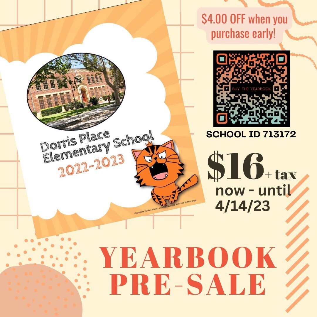 We are so excited to announce we will have our first ever yearbook this year! Yearbook pre-sale starts now until April 14th, for $16 + tax (price goes up to $20 after April 14th). You can order online @ www.buytheyearbook.com using our school ID 7131