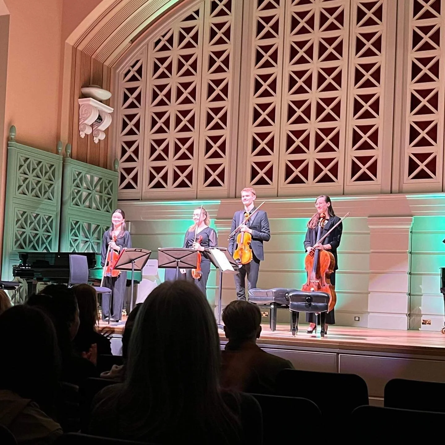 On Saturday the 11th of February we performed in the RCM Chamber Music Festival. 

We performed 2 captivating and varied works of Mozart - first his quartet no.3 in G Major, followed by his String Quintet no.4 (known as his &ldquo;viola quintet&rdquo