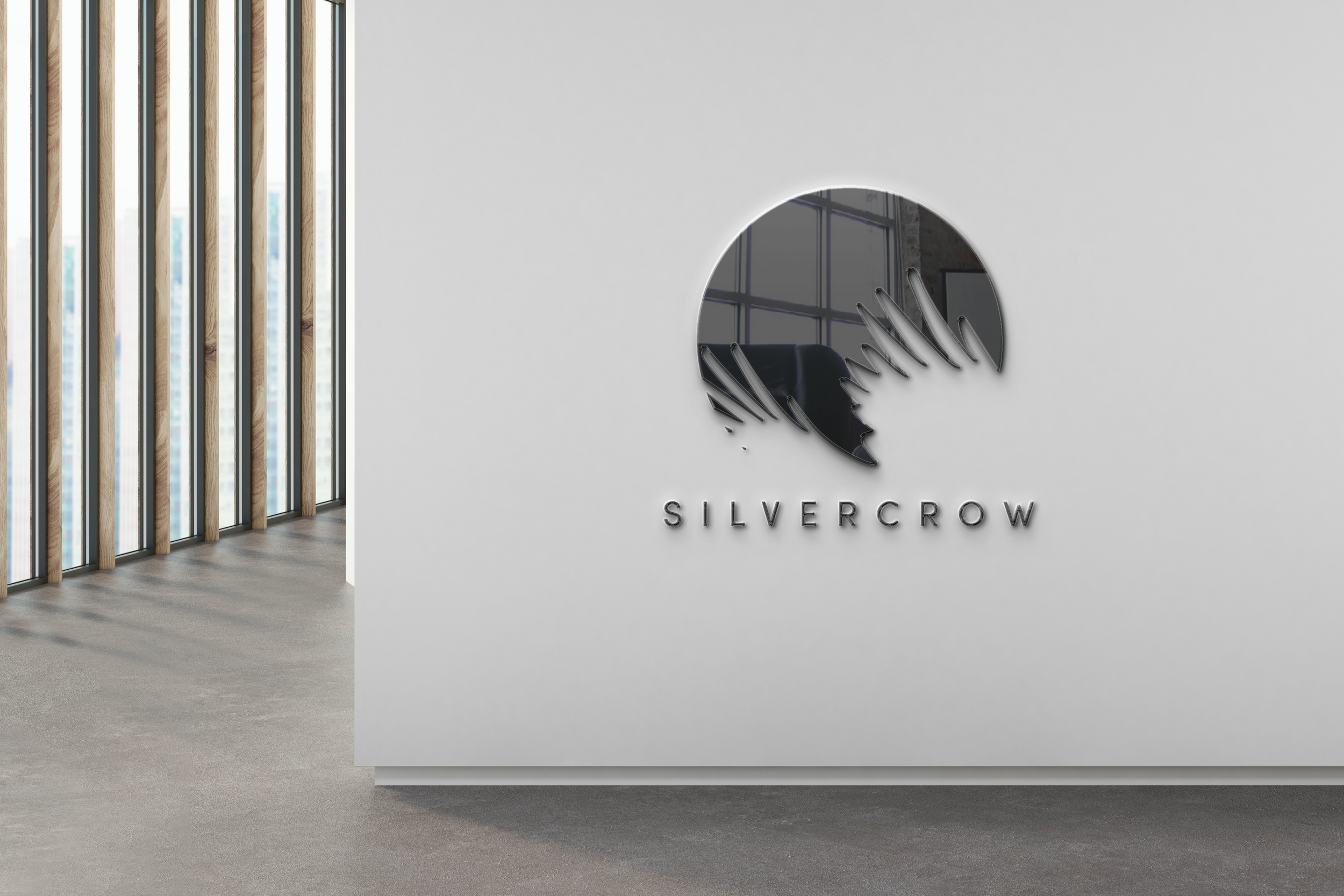 Silvercrow property development wall logo application