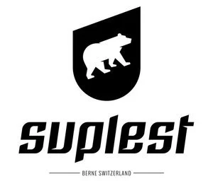 Logo of a bear walking, with the word 'suplest' beneath it, and 'BERNE SWITZERLAND' below that.