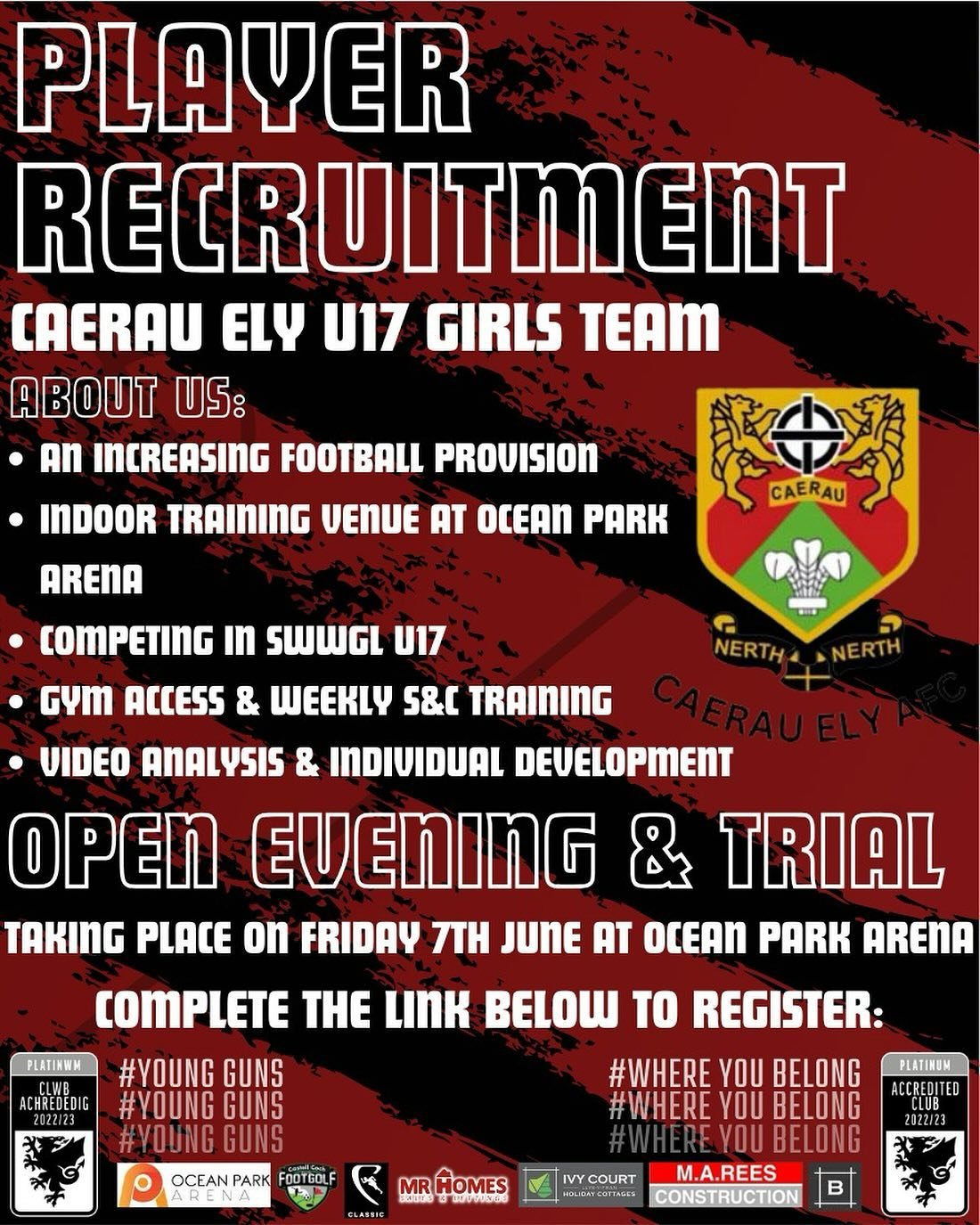 We are delighted as a club to be starting our female pathway for the 24/25 season. Working in partnership with Cardiff Wanderers FC we will provide fantastic playing opportunities via our pathway from U17s onwards. 
If you&rsquo;re a player moving in