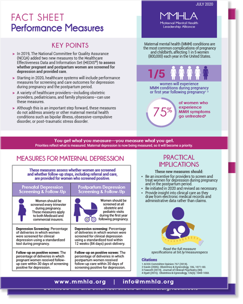 Fact Sheets — Maternal Mental Health Leadership Alliance: MMHLA