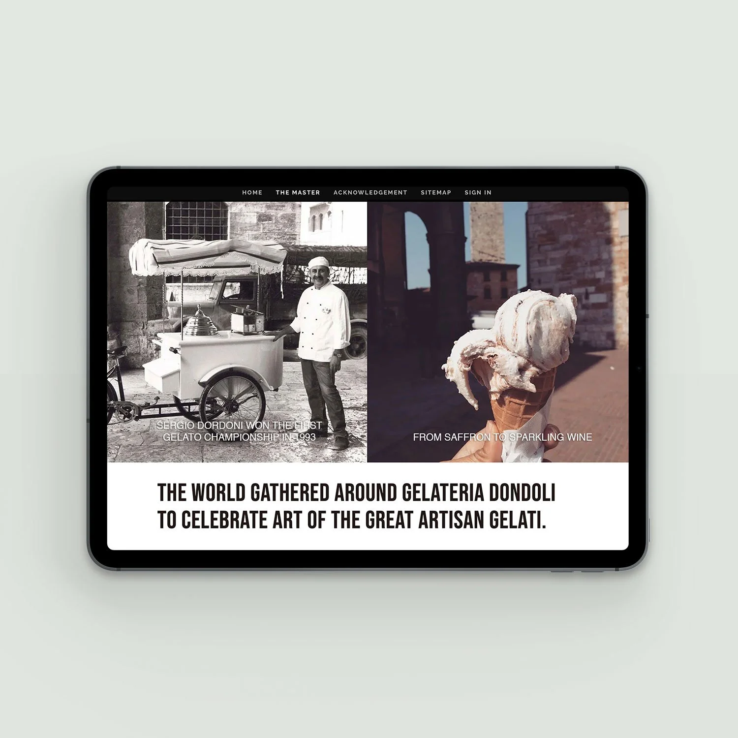 Gelateria Dondoli (pitch) 
World Famous Gelateria, San Gimignano