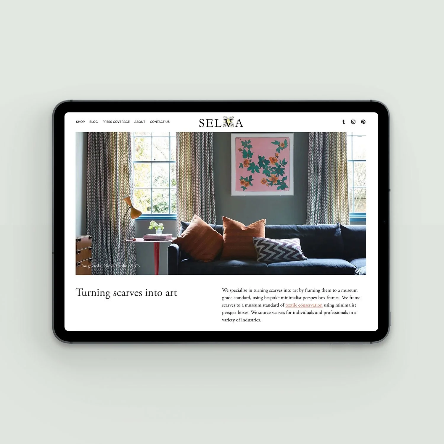 Selma 
Collectable Framed Scarves, London