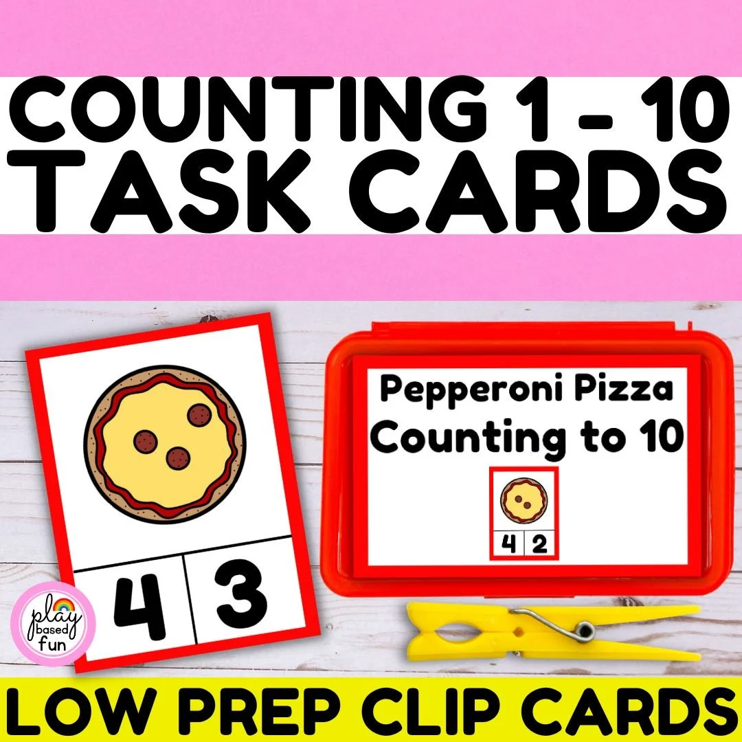 COUNTING 1-10 MATH TASK BOX FOR SPECIAL EDUCATION CLIP CARDS FINE MOTOR TASK BOX