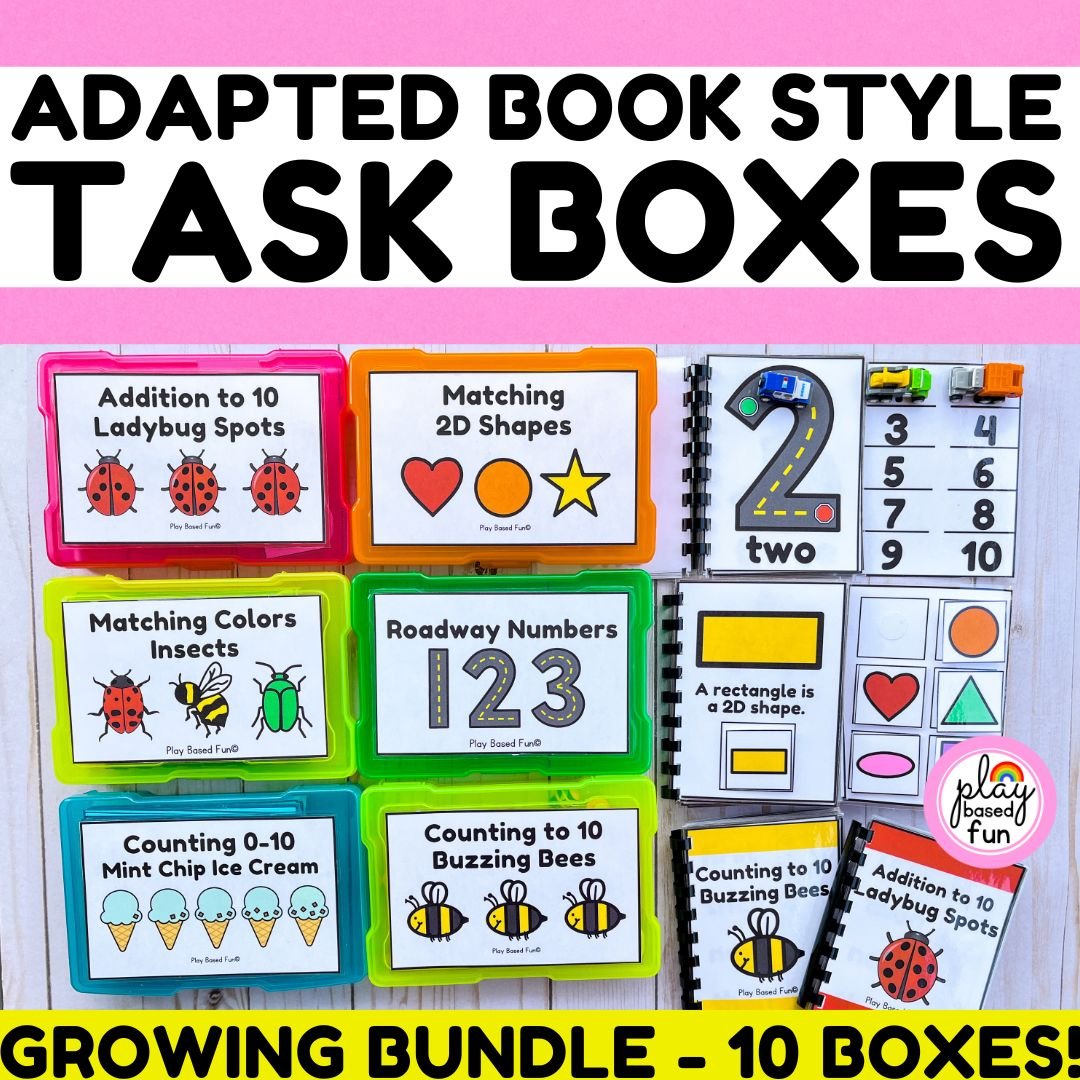 2D Shapes Geometry Math Task Cards for Special Education Work Task