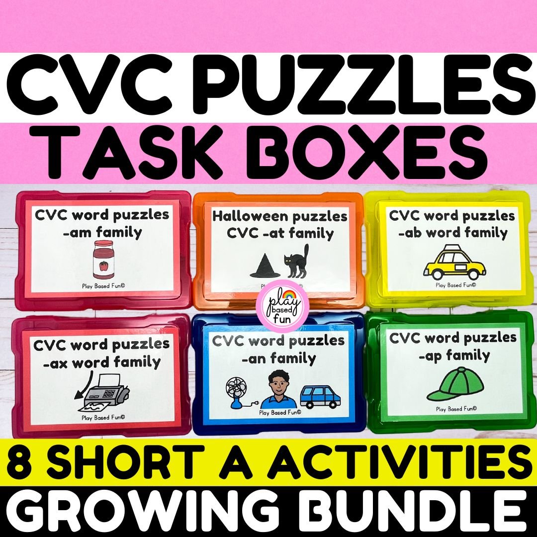 literacy and math task boxes for special education, autism, prek, ecse, and  kindergarten centers — PLAY BASED FUN