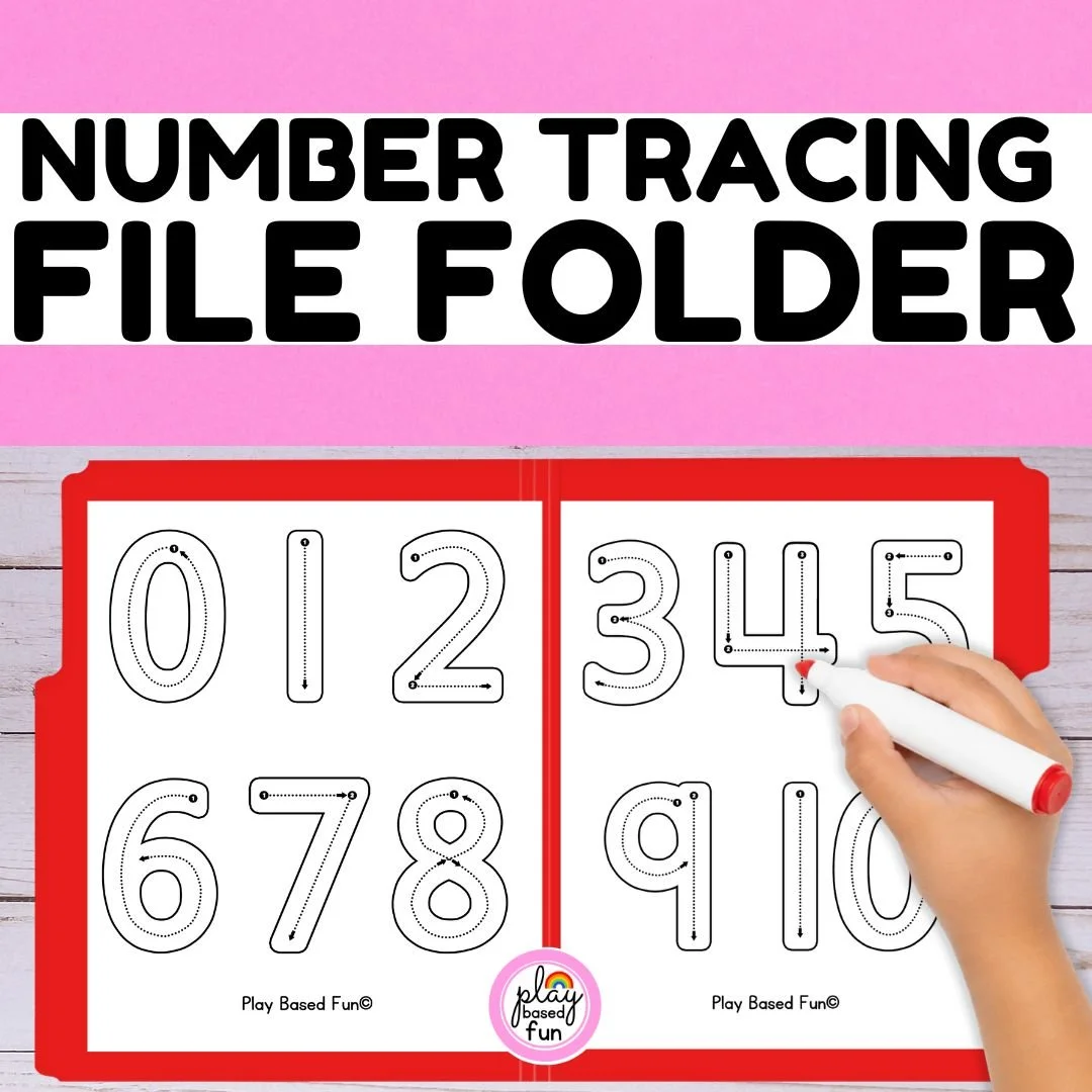 Number Tracing File Folder Activity for Special Education