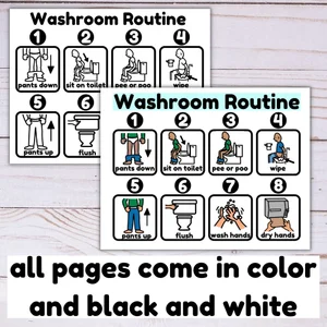 No prep toileting poster schedule for special education and autism ...
