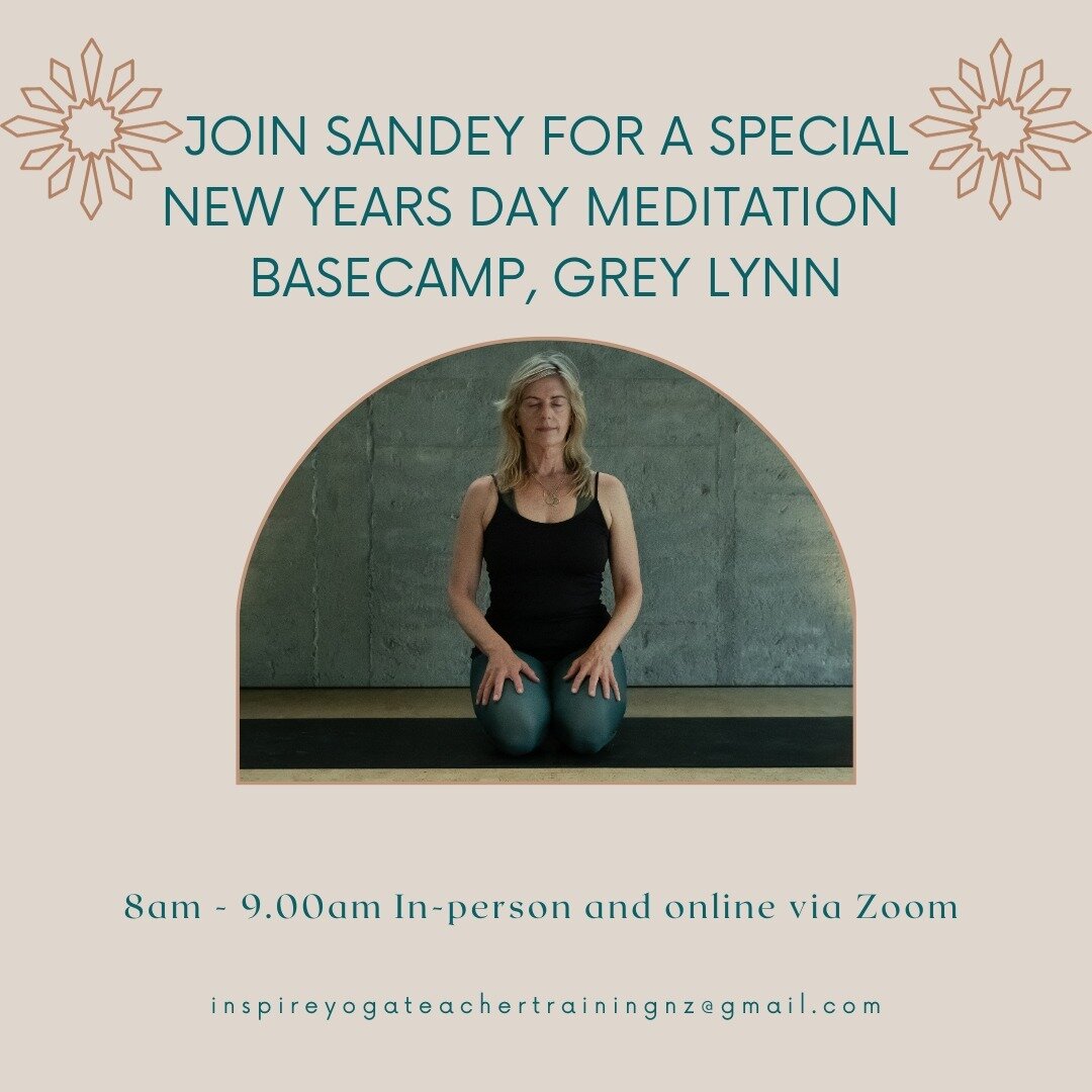 Join @sandey.hoskin for a New Years Day Meditation @basecampyoganz 

This special FREE guided meditation will offer you an opportunity to move from the energy of 2023 into 2024 with intention. Sandey will guide you through a gentle breath awareness, 