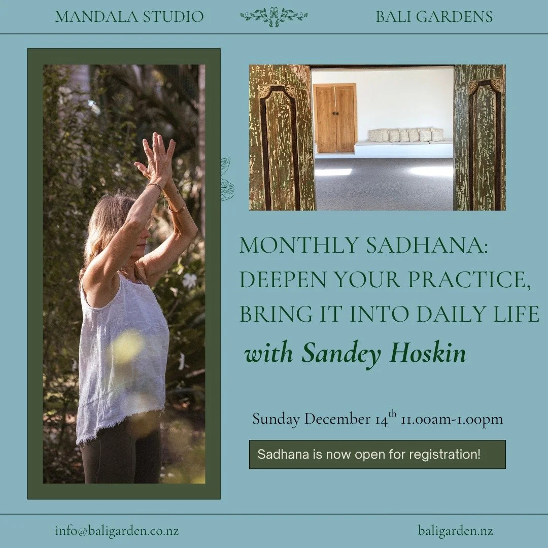 It was a beautiful day on Saturday for the first of our monthly Sadhana sessions @baligarden_matakana &hearts;️

As the year flows toward its end, life can feel a bit hectic, being pulled in all directions. Vata energy often rises, stirring up turbul