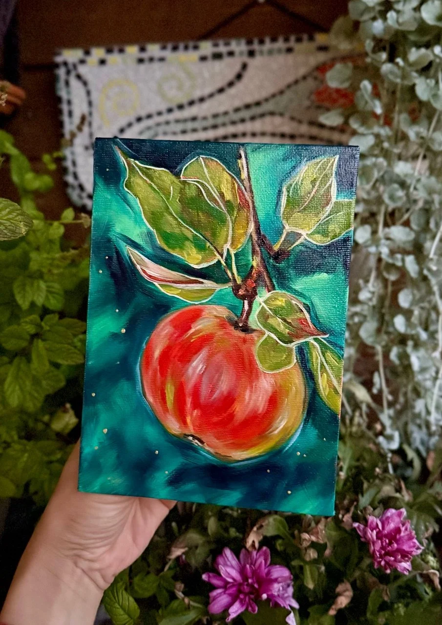 "Apples" mini oil painting, 100 paintings in 100 days, Nesty Luna Art.jpg