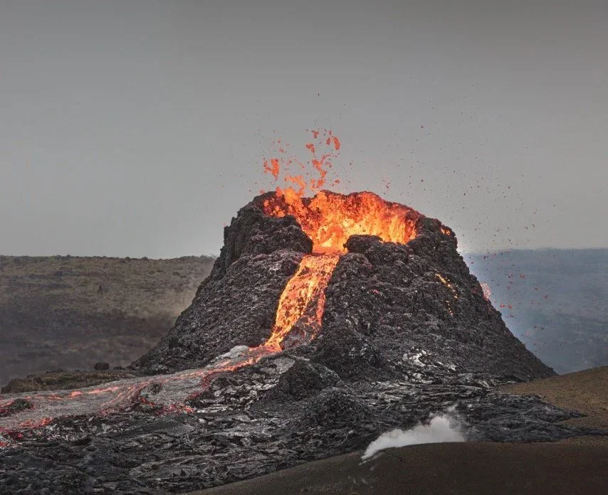 Geothermal landscape on the Reykjanes peninsula in Iceland