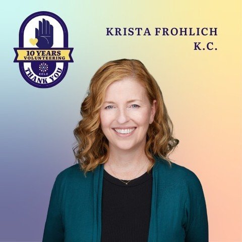 🔍️✨️Volunteer Spotlight for #NVW2024: we're sharing with you some volunteers who have dedicated their hearts to access to justice: Meet Krista! ⁠
⁠
Krista has volunteered with ECLC for nearly a decade! And when asked why Krista volunteers, Krista sa