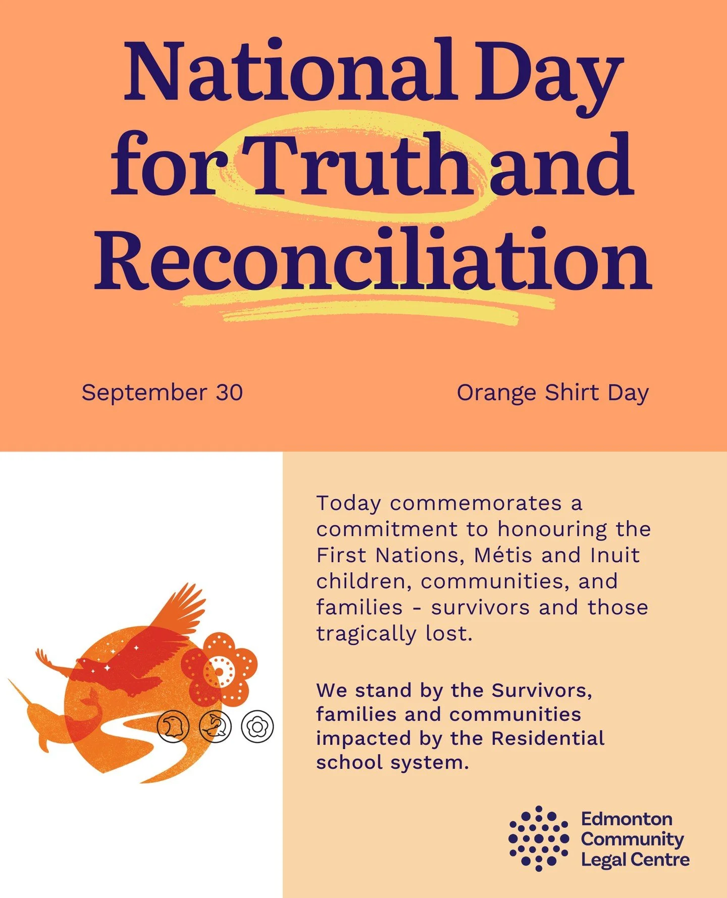 Today, we honour National Day for Truth and Reconciliation.⁠
⁠
This is a time to reflect on the legacy of the residential school system, to listen to survivors, and to commit to meaningful learning and action.⁠
⁠
Here are a few ways you can engage to