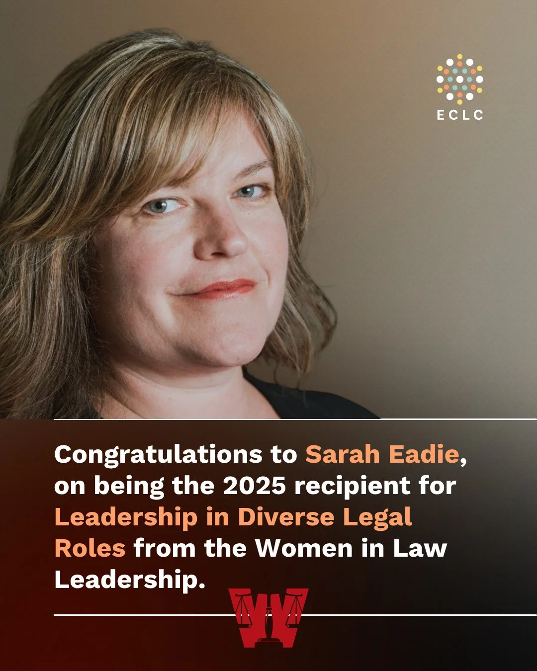 We&rsquo;re proud to announce that ECLC&rsquo;s staff lawyer (Sarah Eadie) has been named the 2025 recipient of the Leadership in Diverse Legal Roles award by Women in Law Leadership (WILL) Alberta! 🎉⁠
⁠
Now in its 15th year, @willawards celebrates 