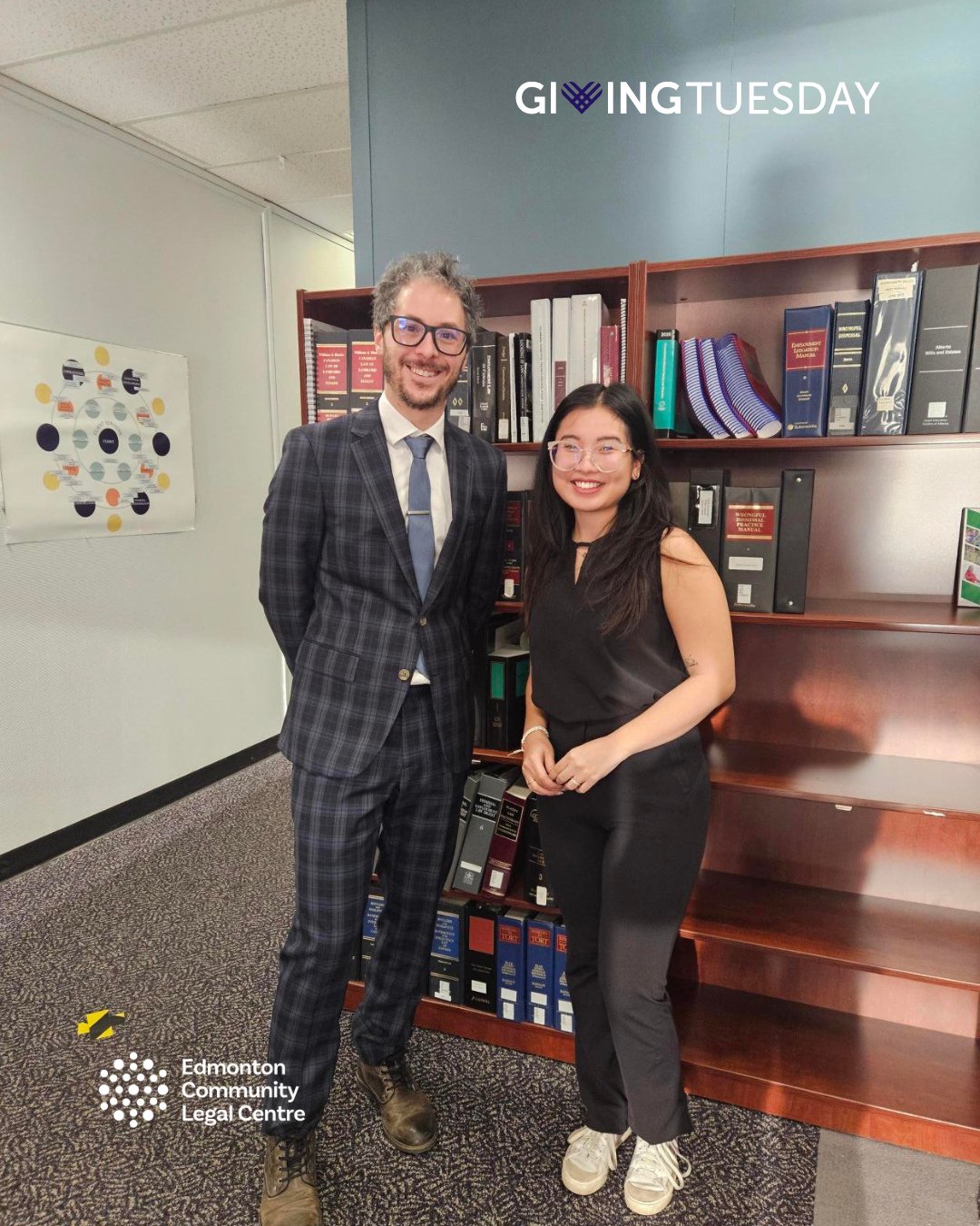 Volunteer highlight! Today is #GIvingTuesday, and volunteer lawyer Daniel generously dedicated his time to support the community by signing up for a shift and visiting the ECLC office this morning. Thanks to his commitment, clients received much-need