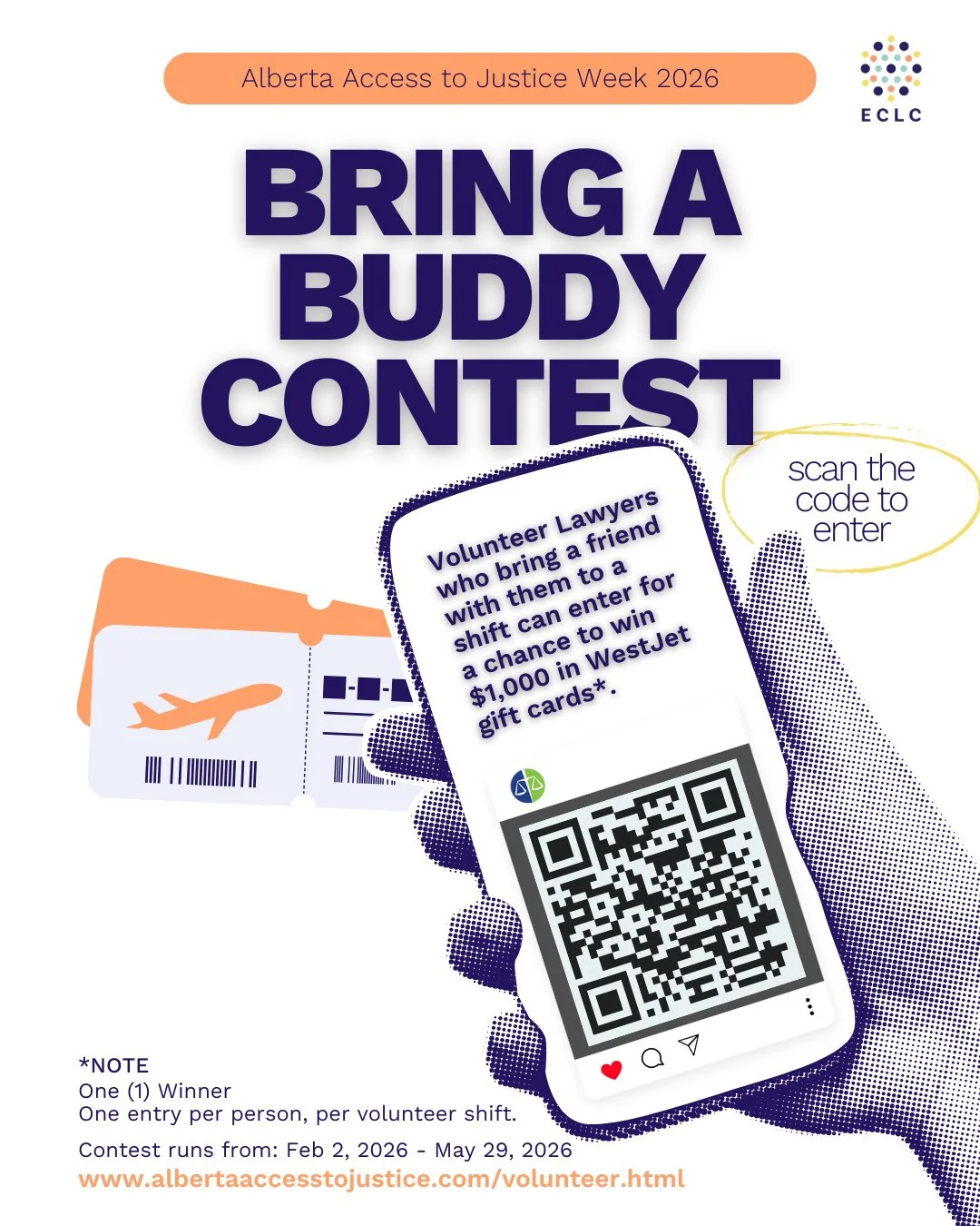 We are so excited to be a volunteer partner with the Canadian Bar Association (CBA) Alberta as part of their Access to Justice week!⁠
⁠
Have you volunteered yet? Did you bring a buddy? Or are you a buddy yourself? As a lawyer, you can sign up for in-