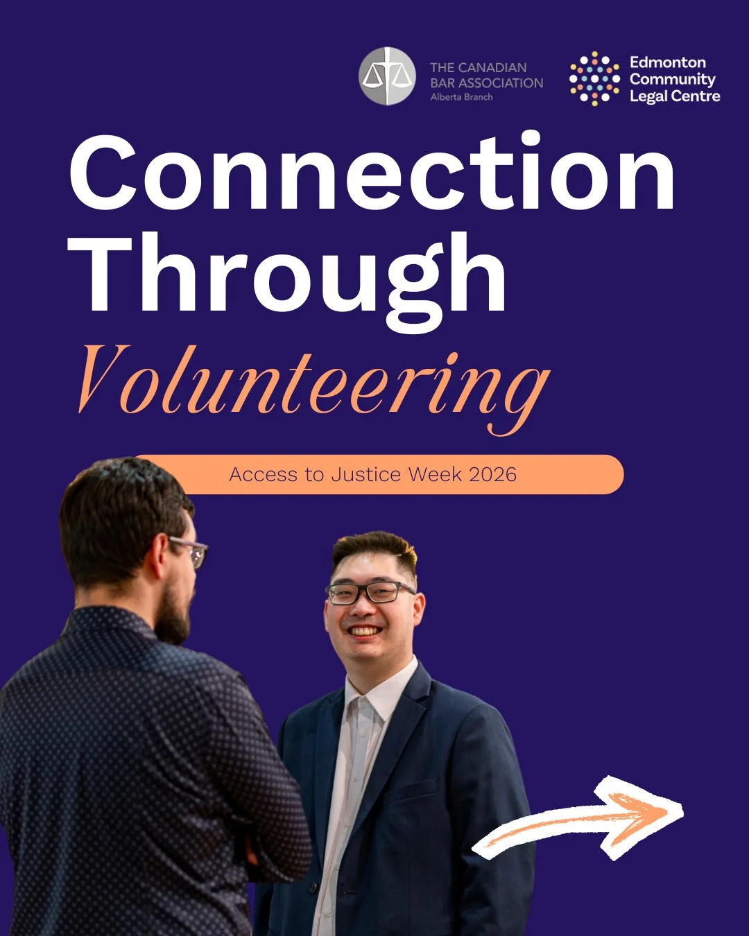 Choosing to volunteer is more than providing an essential service, it also means choosing to connect:⁠
✔️ with your community⁠
✔️ with local organizations⁠
✔️ with colleagues who share your purpose. ⁠
⁠
This Access to Justice Week, we encourage you t