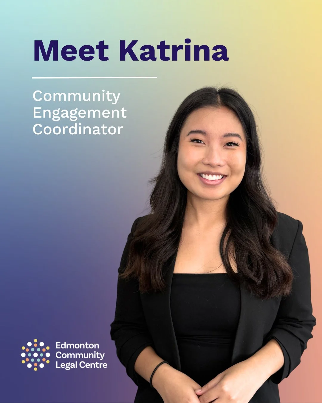 Have you seen this friendly face around? If so, that might be because as the Community Engagement Coordinator at ECLC, Katrina is out and about in the community busy making and maintaining connections with various community partners, lawyers, and stu