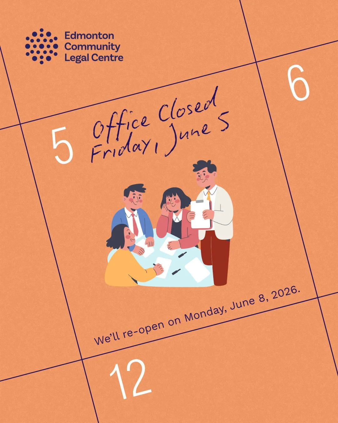 Head's up - this Friday, June 5th our office will be closed for a staff meeting. We'll re-open on Monday, June 8th! ⁠
⁠
#YEGNonprofit #Albertanonprofit