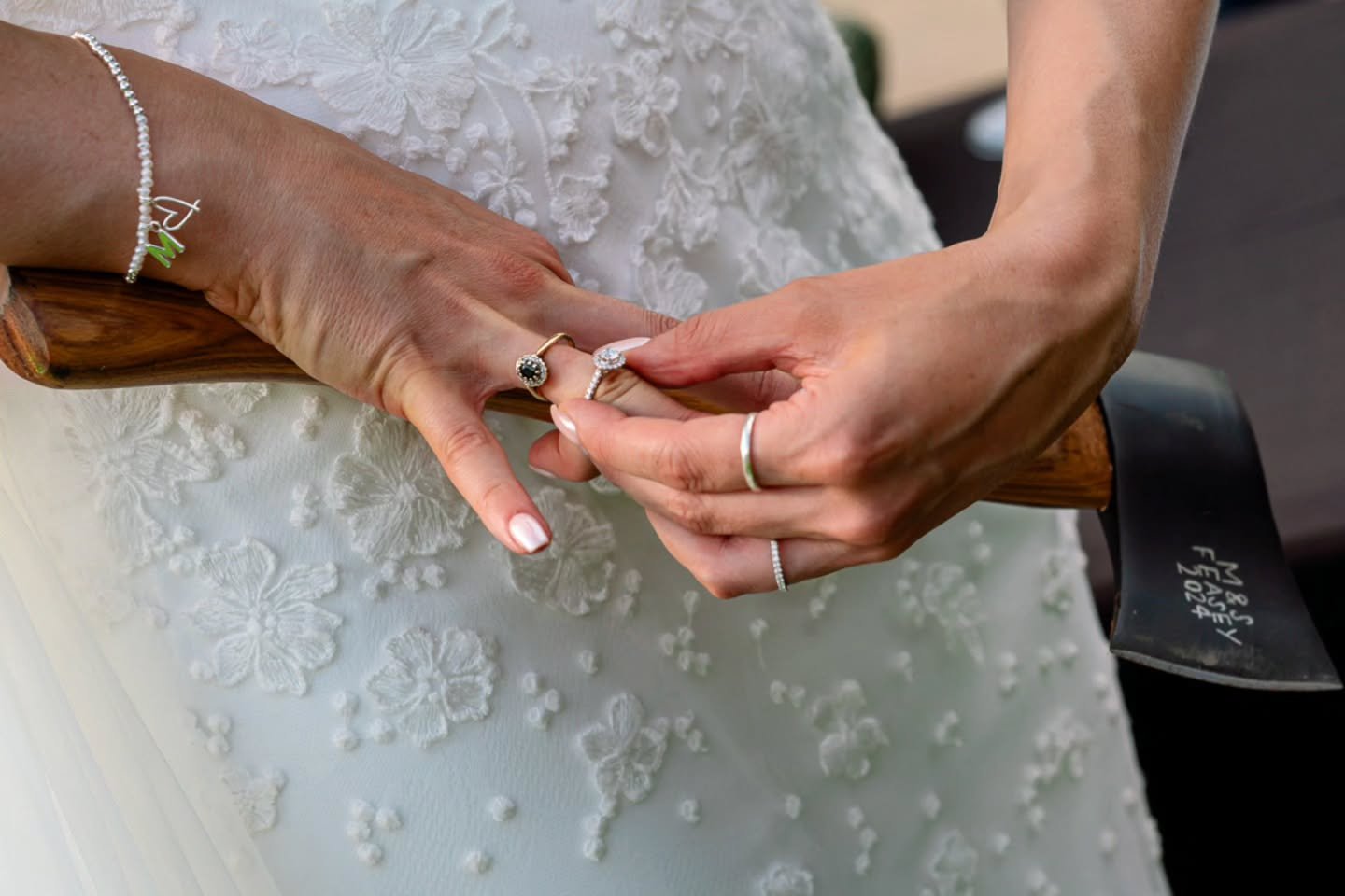 Haha yes, you&rsquo;re absolutely right, &nbsp;the bride&nbsp;does&nbsp;have an axe in her hand! She&rsquo;s clearly preparing for married life... (just kidding, promise!) &nbsp;She's just making space for her newly married status out with the old, i
