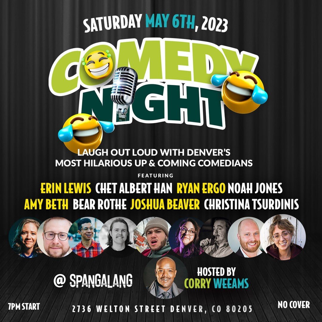 Join us for comedy night this Saturday, May 6th!

https://SpangalangComedyMay6.eventbrite.com