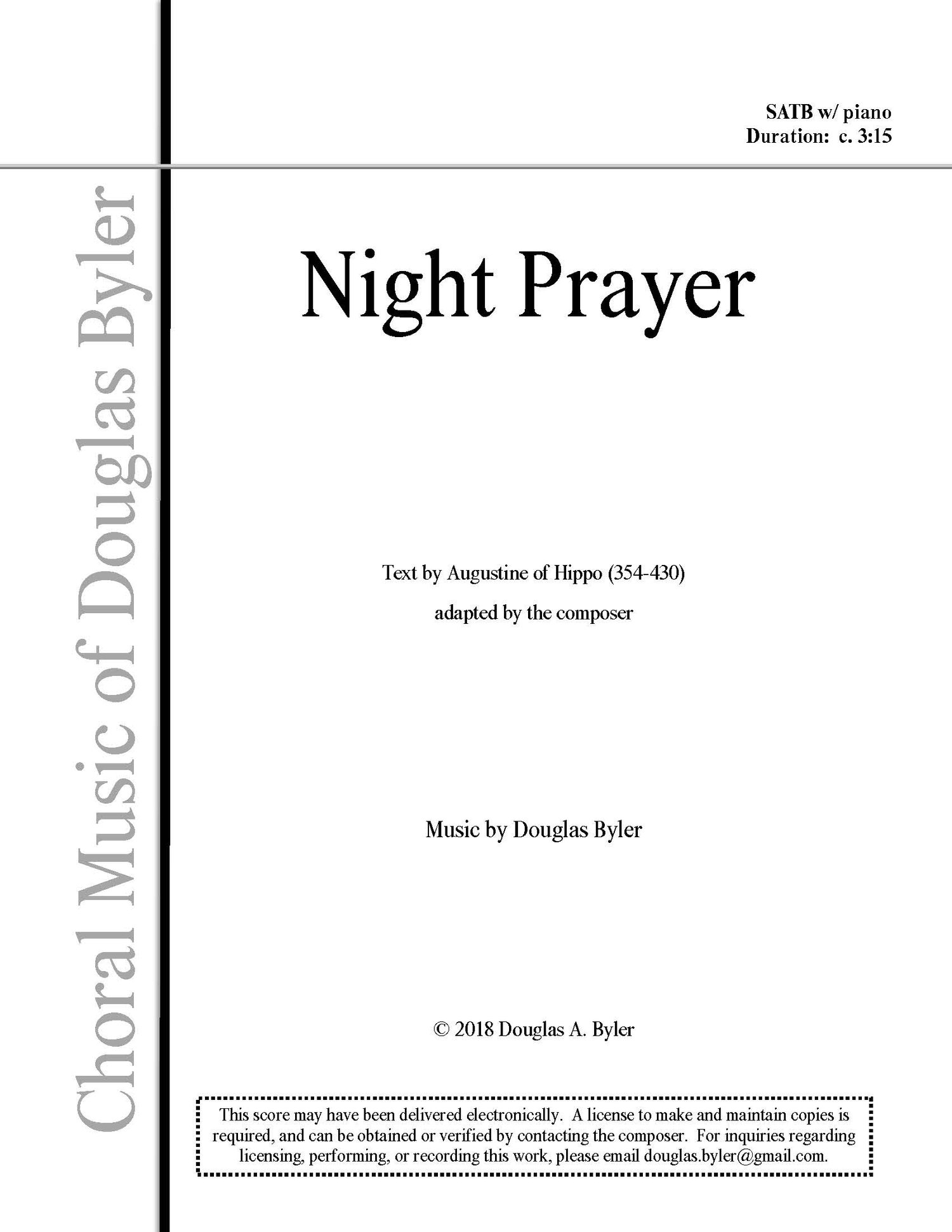 Bedtime Prayer Birth Record
