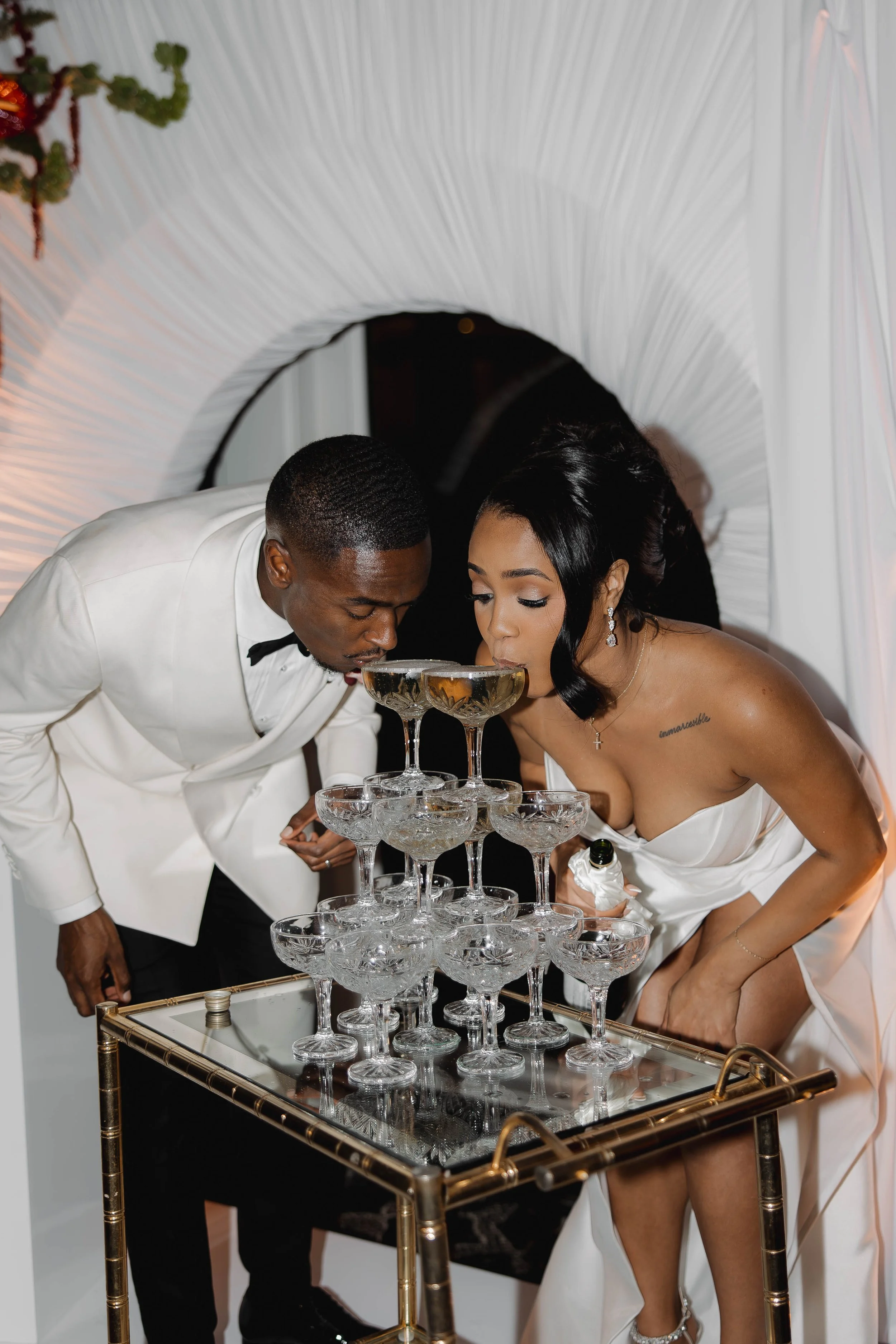 The Country Club Of The South Alpharetta reception Champagne tower