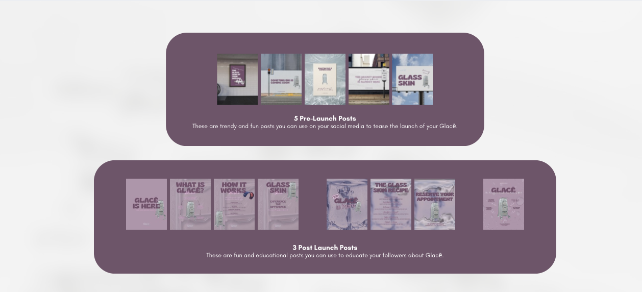 9 Glacē™ Pre & Post Launch Social Media Posts