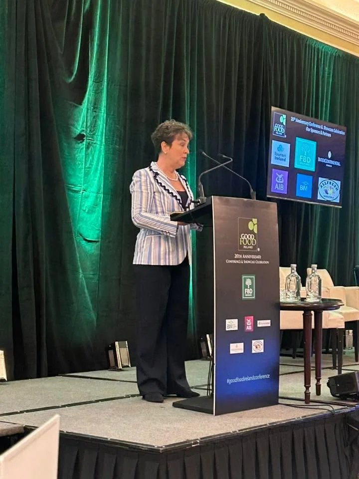 Speaking at the Good Food Ireland conference. Founder, Margaret Jeffares doin Wexford proud. As for the food, look at the menu!!!
