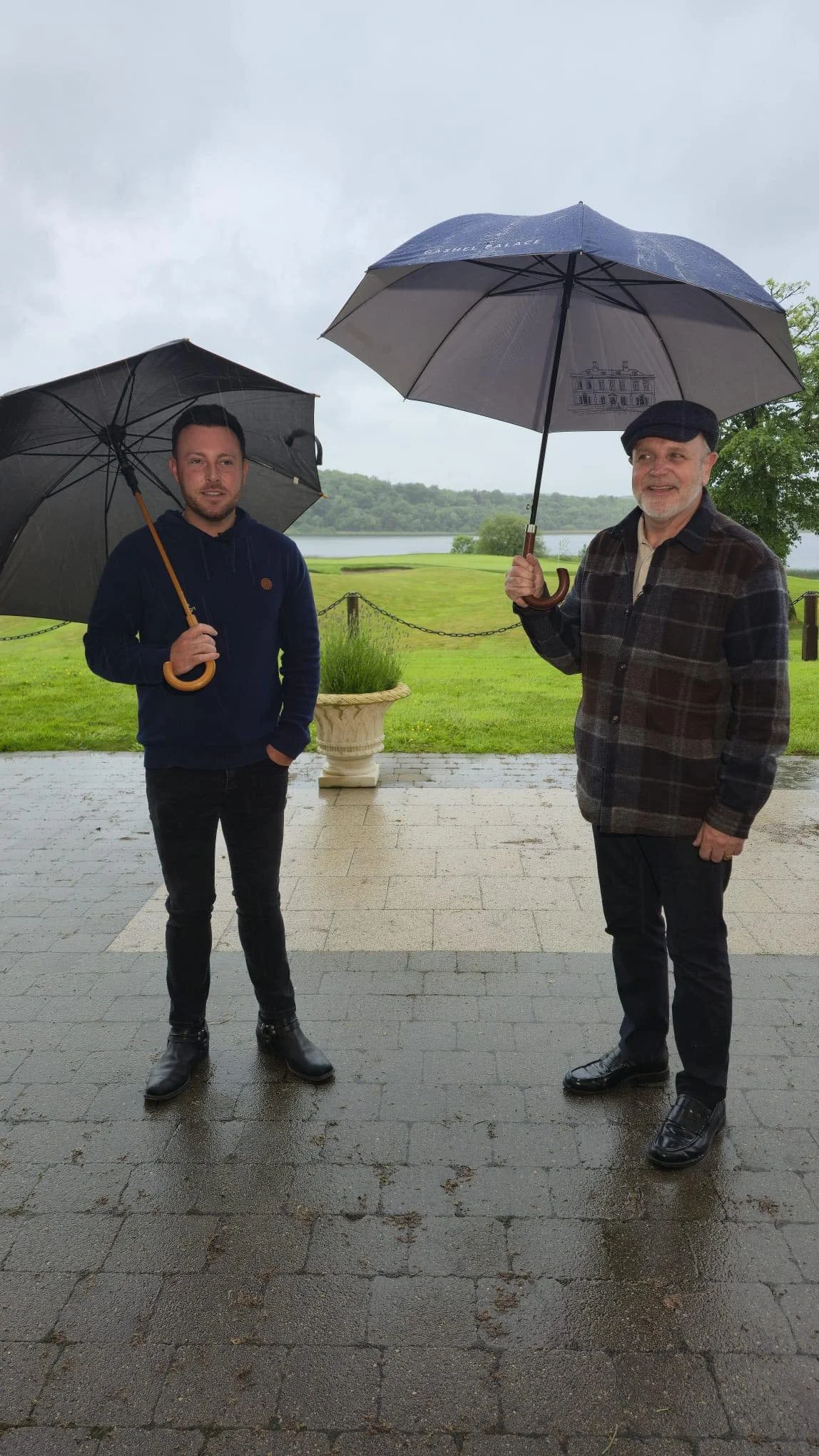Filming with himself today. Soaked.
