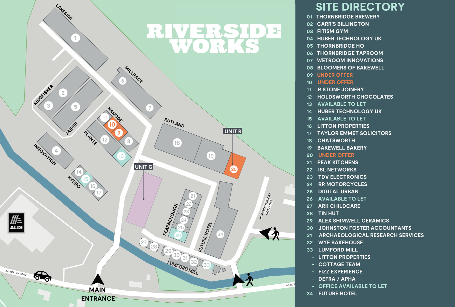 A site map of units available to rent