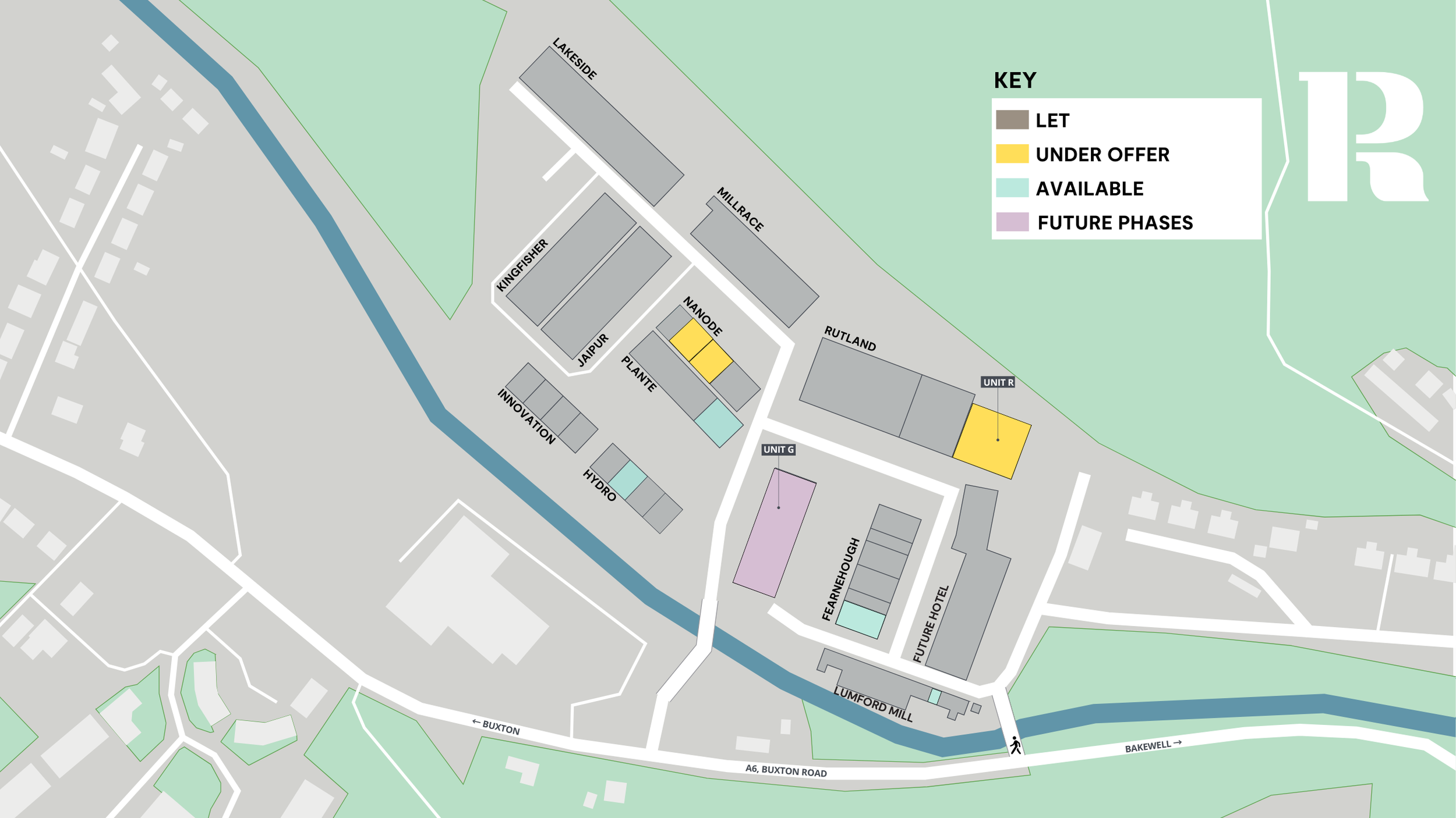 Site plan showing available units to let