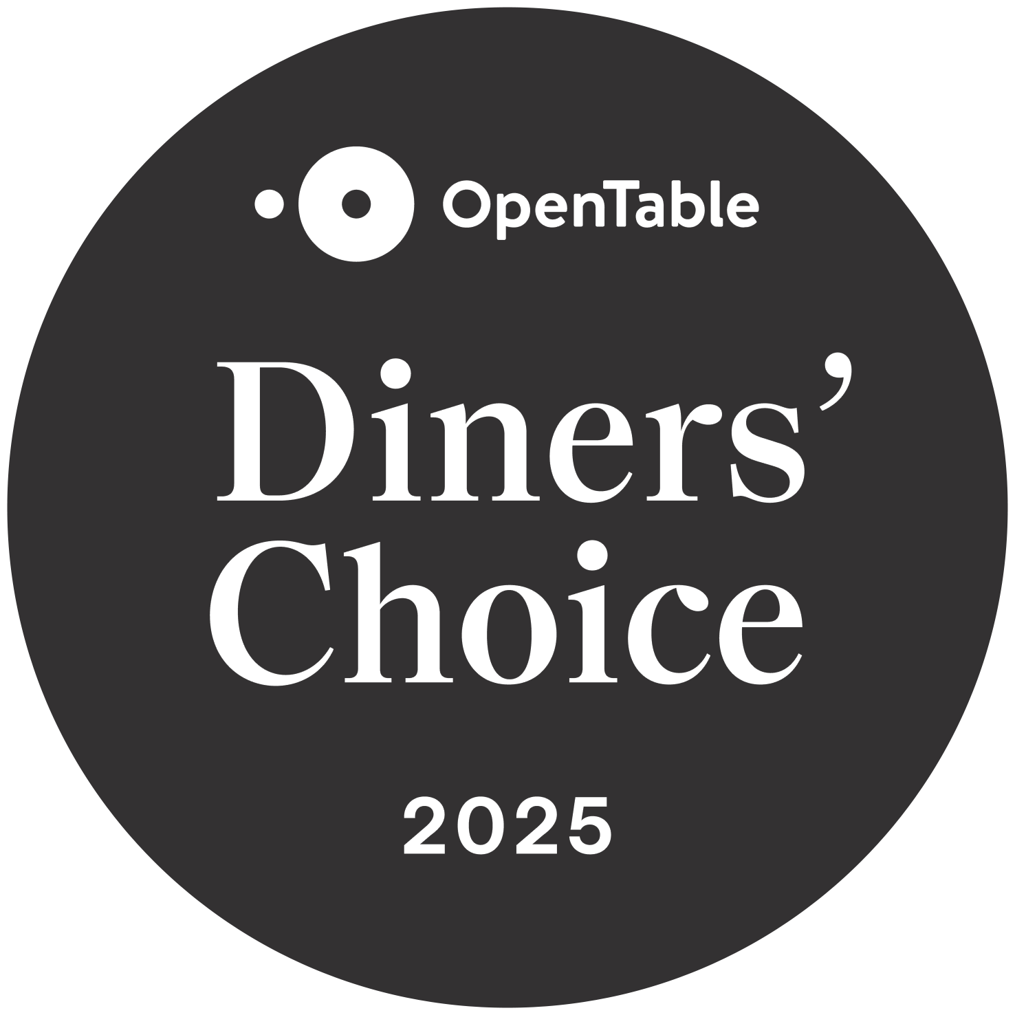 Open Table Diner's Choice 2025 Badge