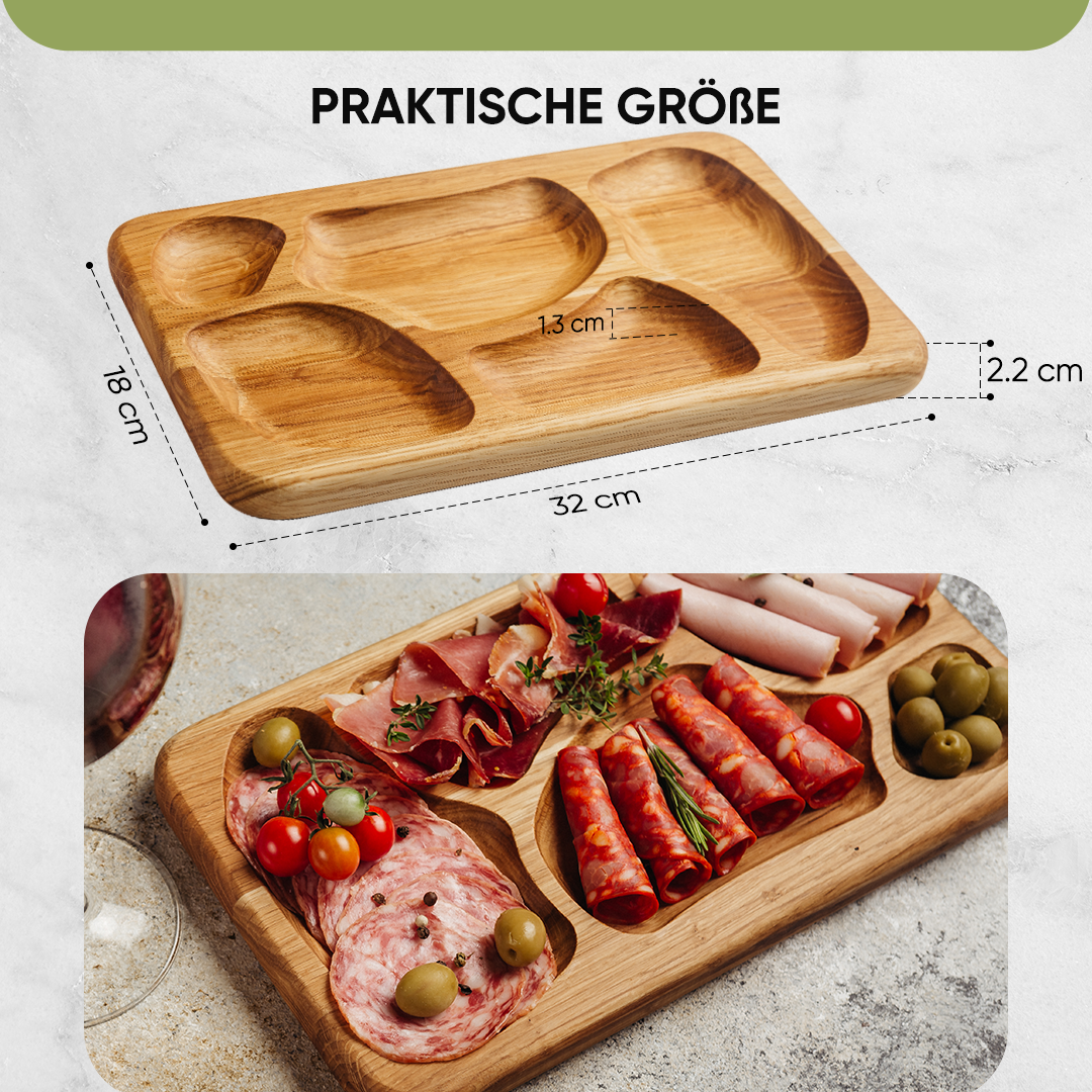 WDOMA Frühstücksbrettchen holz aus Eiche 2er Set - Servierbrett Holz