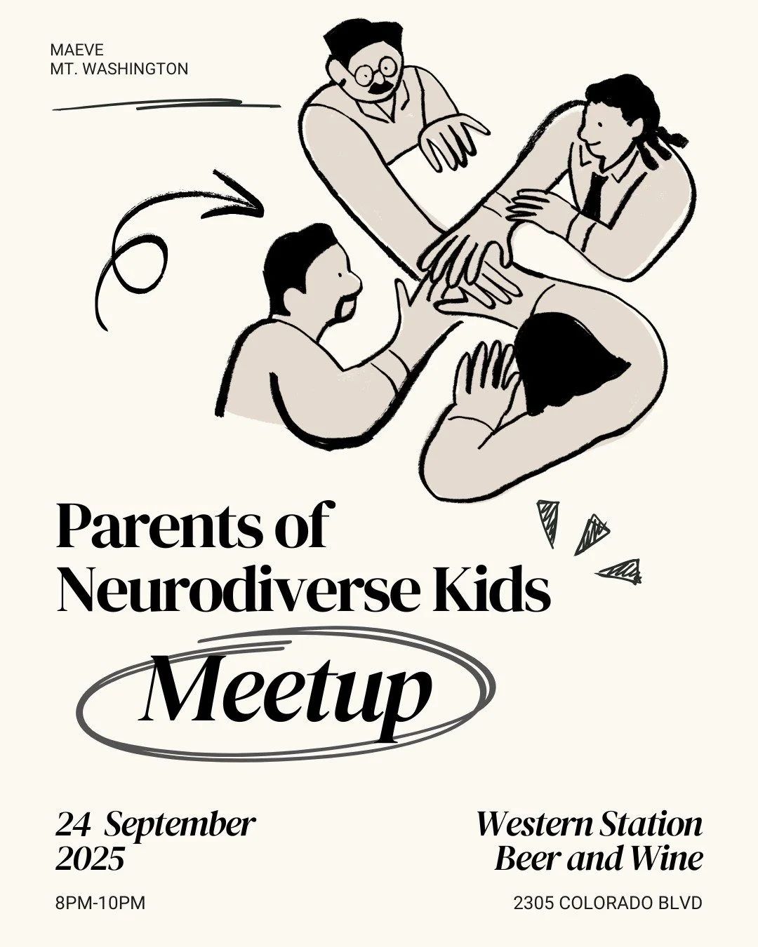 Join us for a supportive hang!

▪️WEDNESDAY, SEPT 25
▪️Western Station 8-10pm

Let&rsquo;s chat, share experiences, and celebrate all things neurodiverse together.
You can also connect on the WhatsApp Parents of ND Kids subgroup.

Feel free to invite