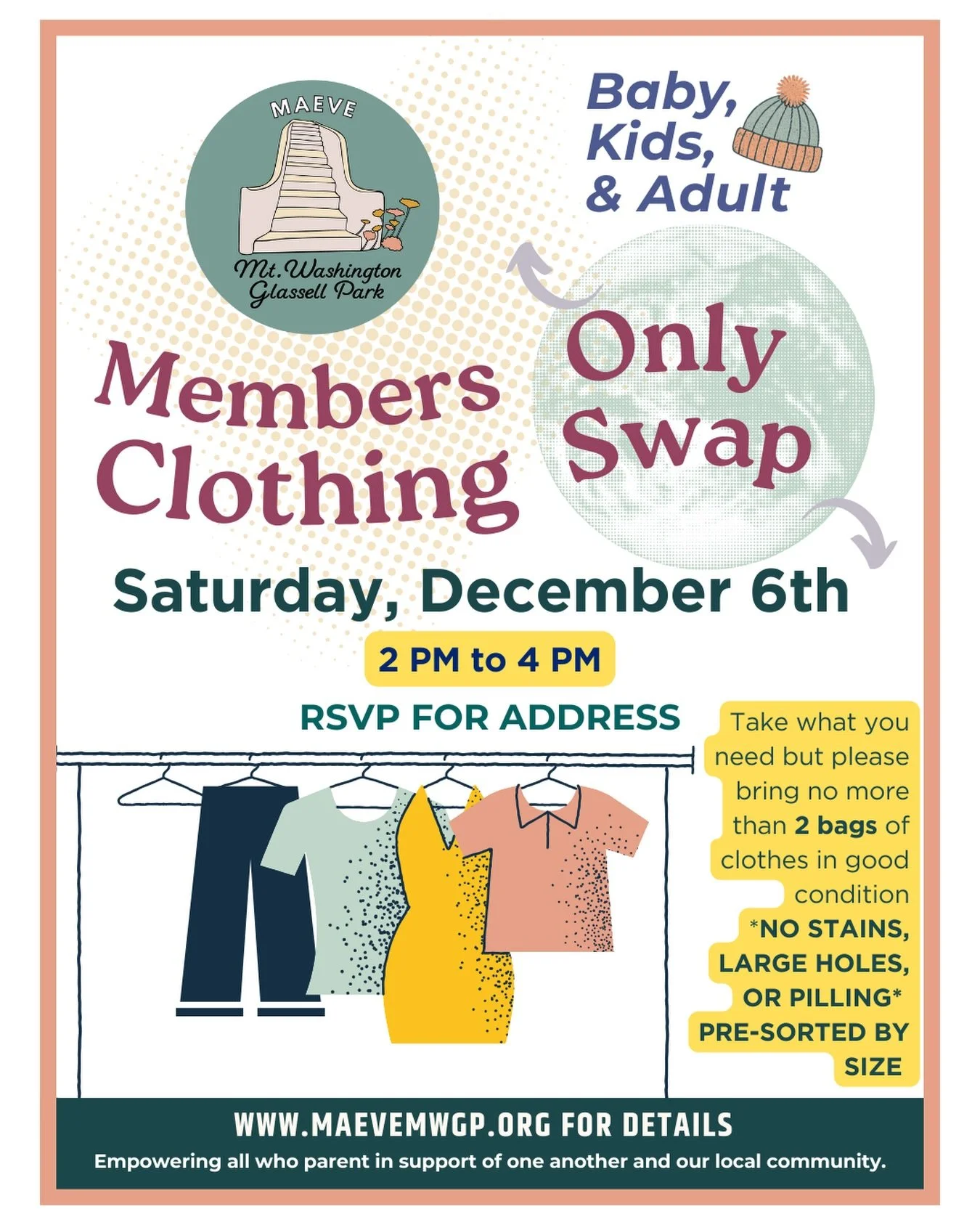 ✨ ONE LAST CLOTHING SWAP BEFORE 2026! ✨
Back by popular demand &mdash; MAEVE members, don&rsquo;t miss it!

Join us for our Members-Only MAEVE Clothing Swap 🫶
RSVP on our website to get the location details:

👉 maevemwgp.org/events/clothing-swap

?