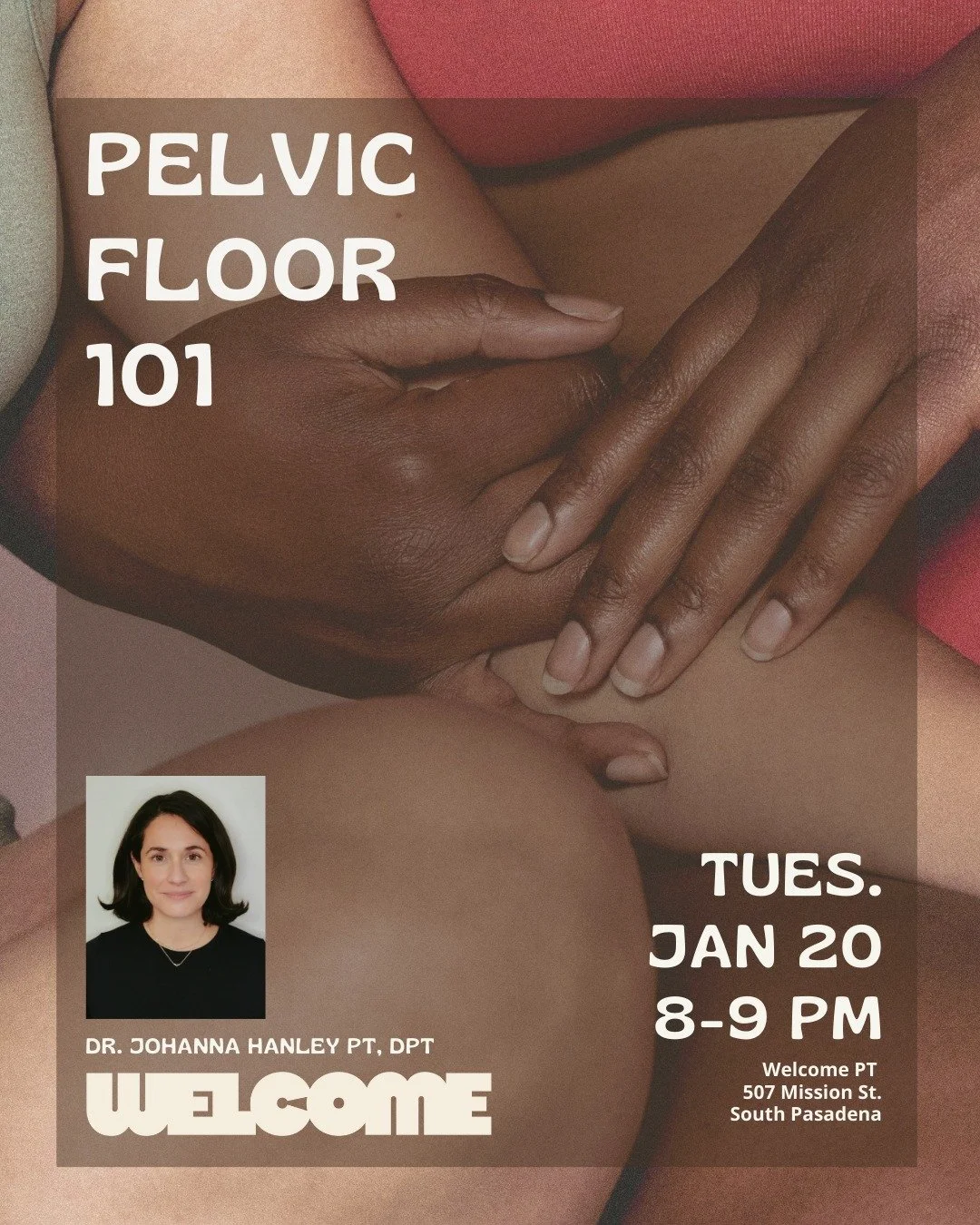 🚨 Pelvic Floor 101 🚨
with Dr. Johanna Hanley, PT, DPT

Pee when you laugh? C-section pain? Nervous to return to exercise or intimacy postpartum?
You&rsquo;re not alone &mdash; and it&rsquo;s time to talk about it.

🗓 Jan 20 | 8&ndash;9 PM
📍 South